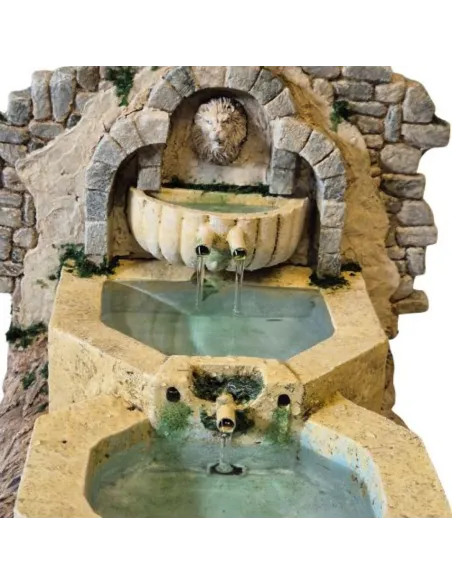 Fontana a tripla vasca esagonale in resina per statue da 12-15 cm