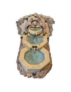 Fontana a tripla vasca esagonale in resina per statue da 12-15 cm
