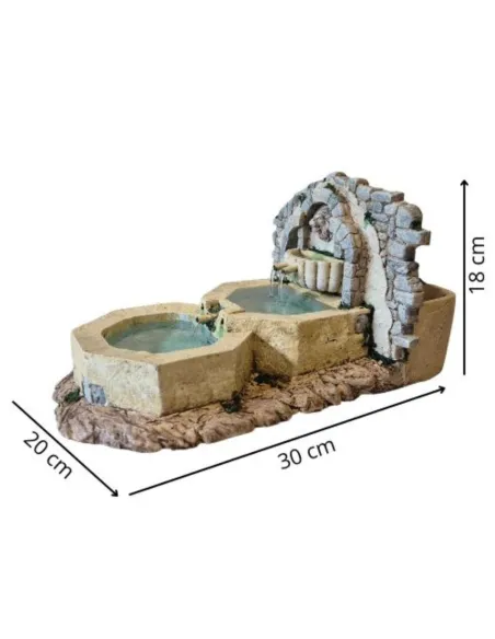 Fontana a tripla vasca esagonale in resina per statue da 12-15 cm