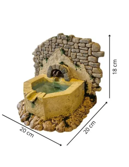 Fontana esagonale in resina per statue da 12-15 cm