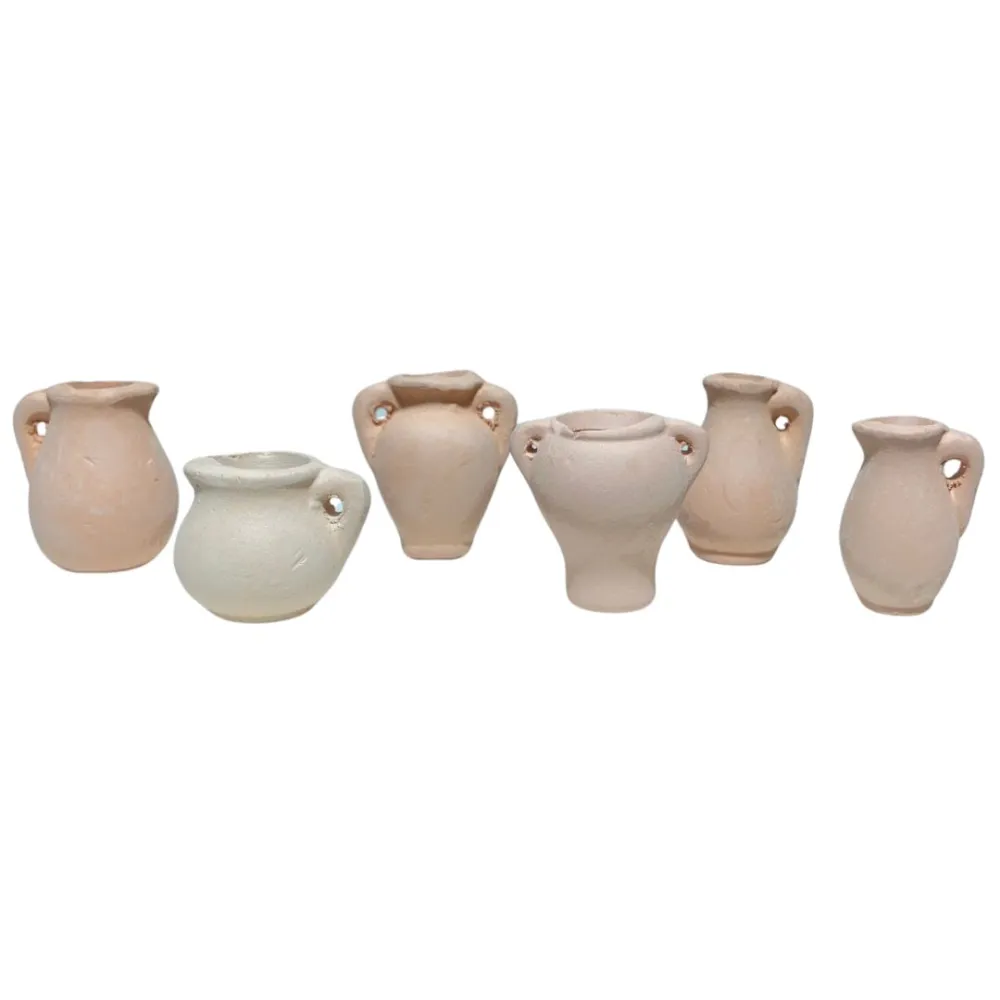 Set of 6 Terracotta Amphorae for 10–12 cm Nativity Figures