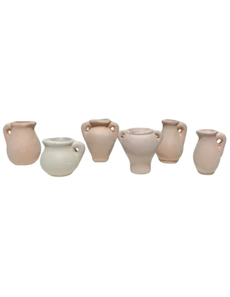 Set 6 anfore in terracotta per statue da 10-12 cm