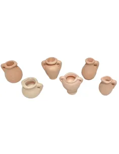 Set of 6 Terracotta Amphorae for 10–12 cm Nativity Figures