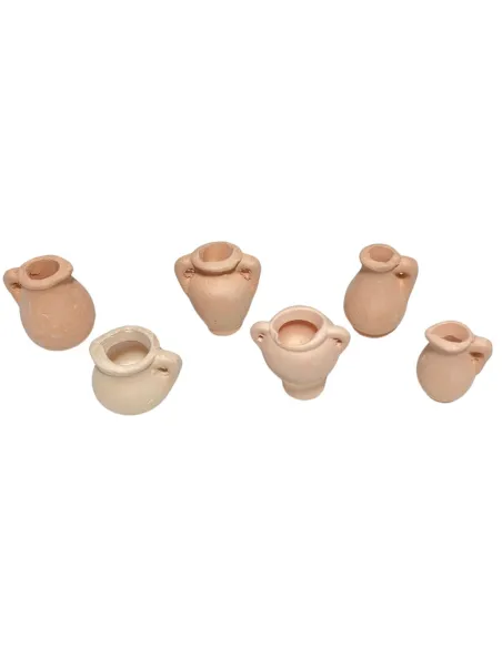 Set of 6 Terracotta Amphorae for 10–12 cm Nativity Figures