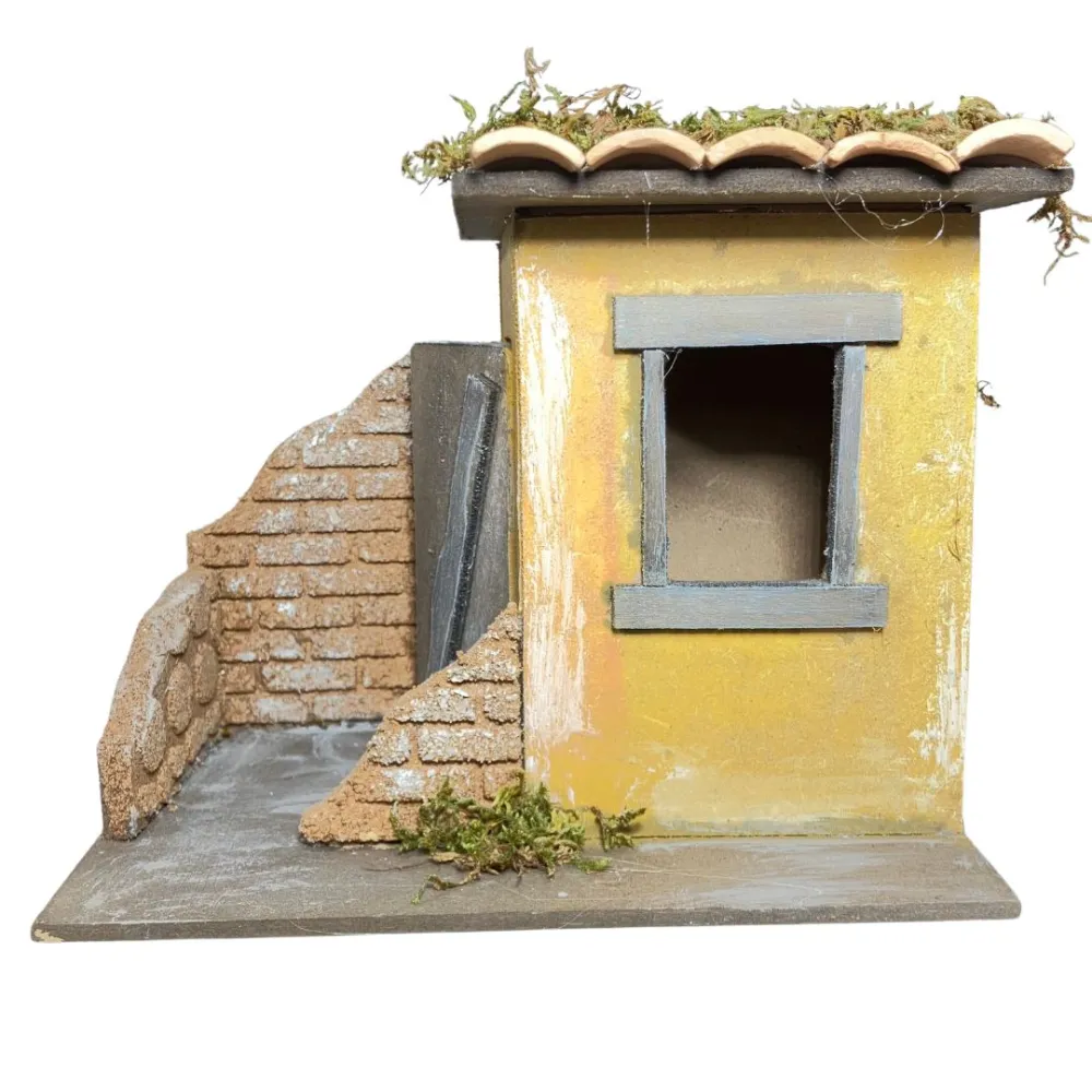 Wooden and Cork House for 10 cm Nativity Figures