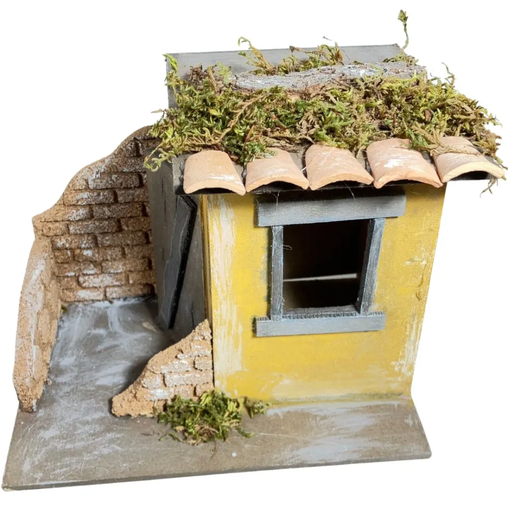 Wooden and Cork House for 10 cm Nativity Figures
