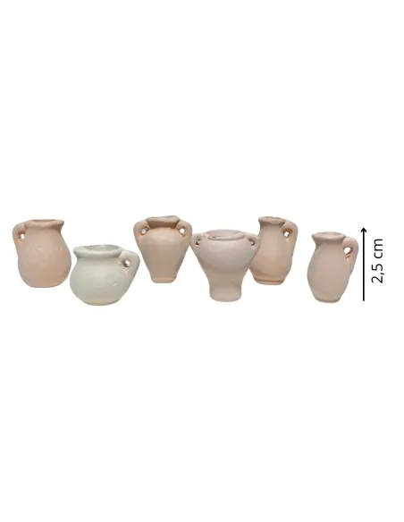 Set of 6 Terracotta Amphorae for 10–12 cm Nativity Figures