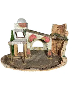 Ambientazione orientale in sughero, legno e gesso per statue da 10-12 cm 2