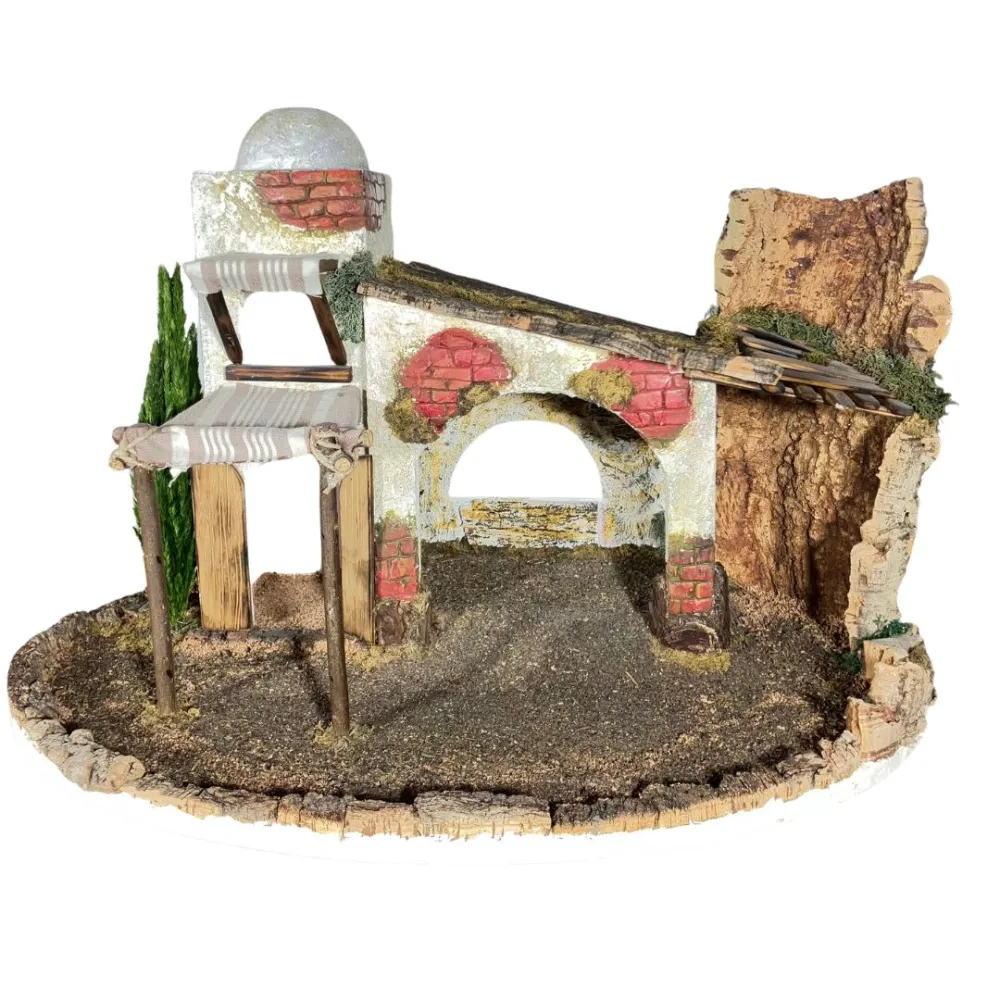 Oriental Setting in Cork, Wood and Plaster for 10–12 cm Nativity Figures