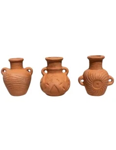 Set of 3 Decorated Terracotta Amphorae for 20 cm Nativity Figures