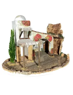 Ambientazione orientale in sughero, legno e gesso per statue da 10-12 cm