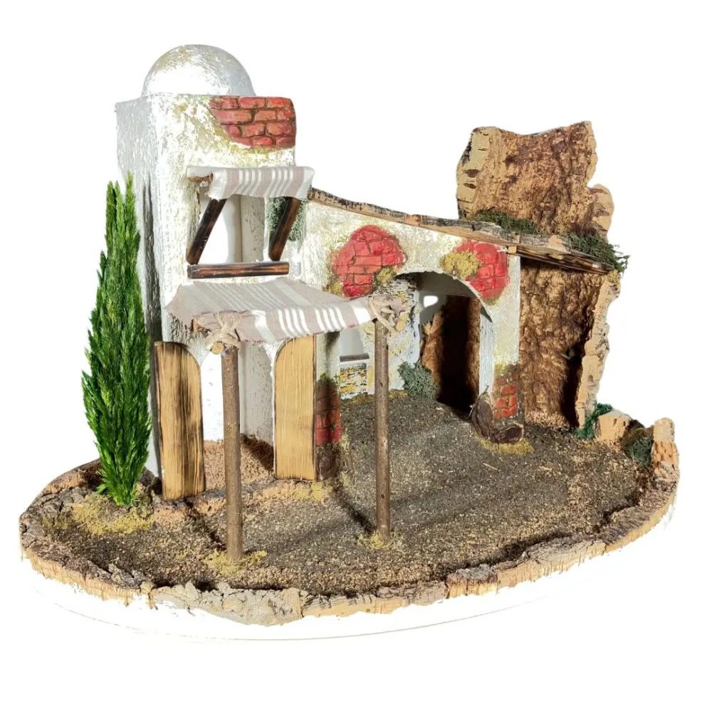 Oriental Setting in Cork, Wood and Plaster for 10–12 cm Nativity Figures