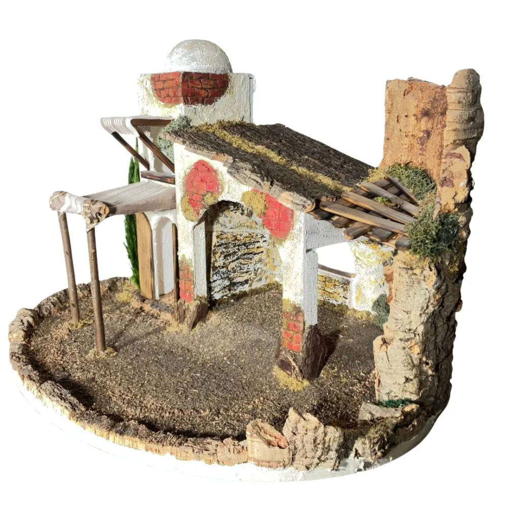 Oriental Setting in Cork, Wood and Plaster for 10–12 cm Nativity Figures