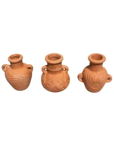 Set of 3 Decorated Terracotta Amphorae for 20 cm Nativity Figures 2