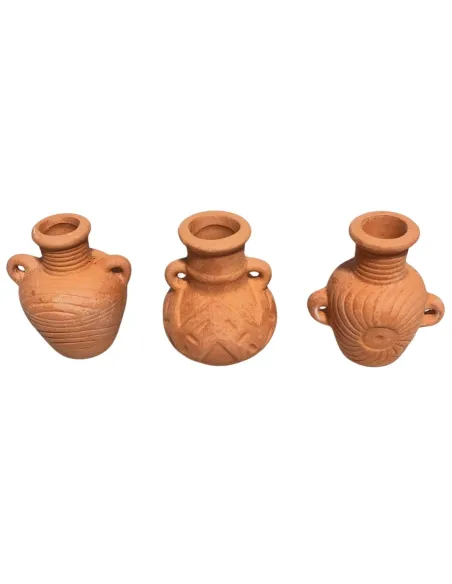 Set of 3 Decorated Terracotta Amphorae for 20 cm Nativity Figures