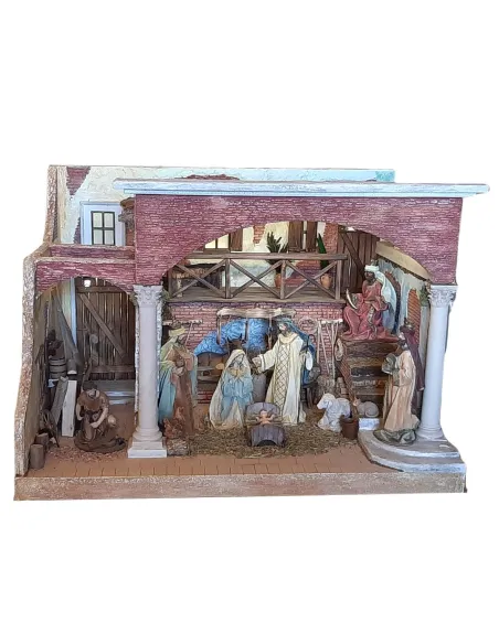 Presepe popolare adorazione dei magi 30 cm