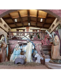 Presepe popolare adorazione dei magi 30 cm