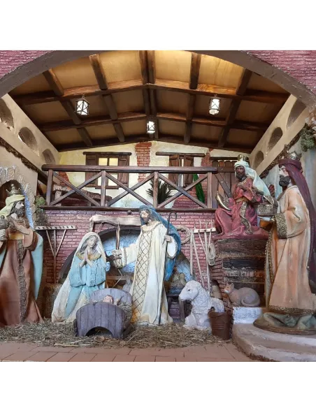 Presepe popolare adorazione dei magi 30 cm