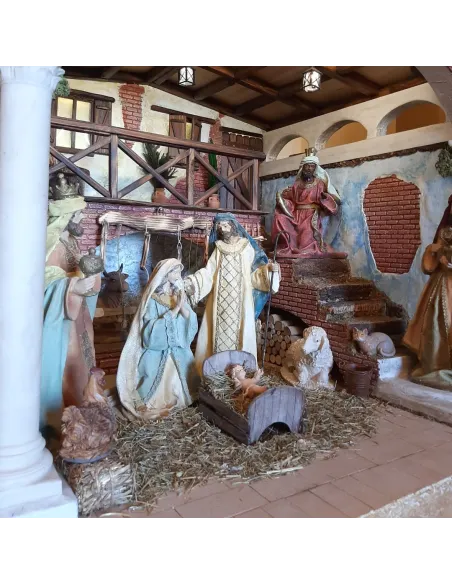 Presepe popolare adorazione dei magi 30 cm