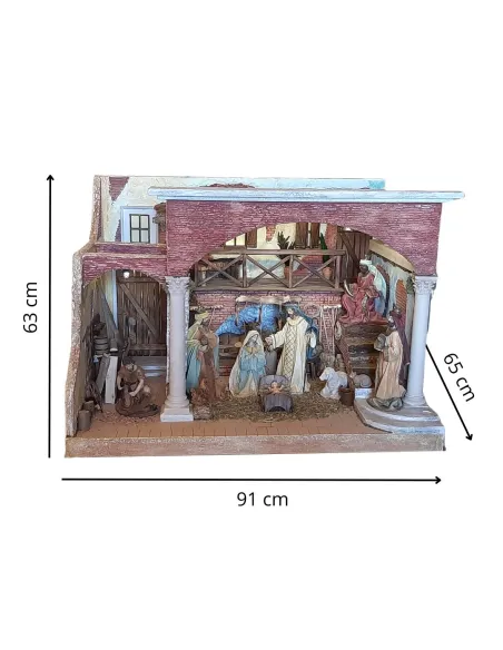 Presepe popolare adorazione dei magi 30 cm