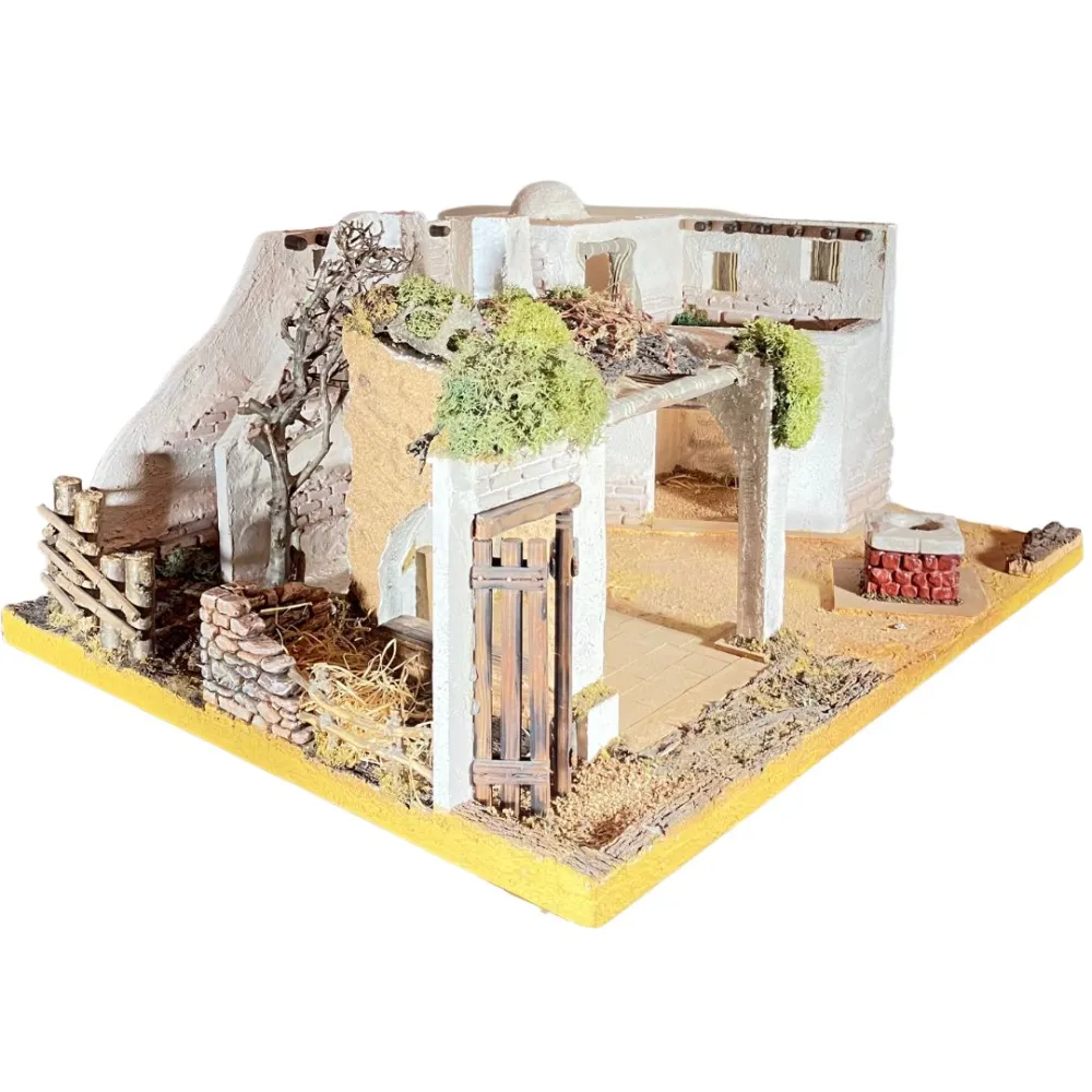 Palestinian Village with 220 V Lights for 8 cm Nativity Figures