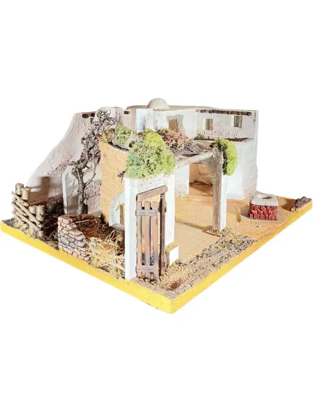Palestinian Village with 220 V Lights for 8 cm Nativity Figures