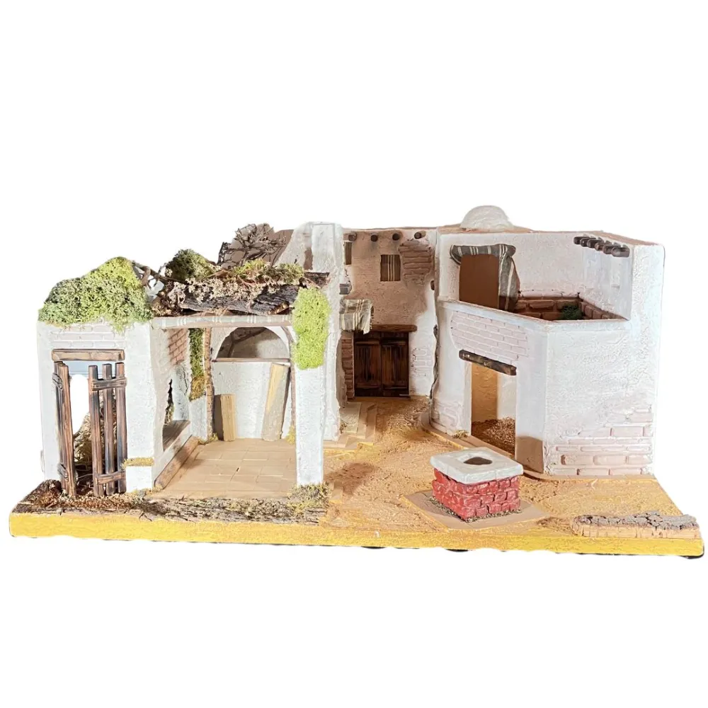 Palestinian Village with 220 V Lights for 8 cm Nativity Figures