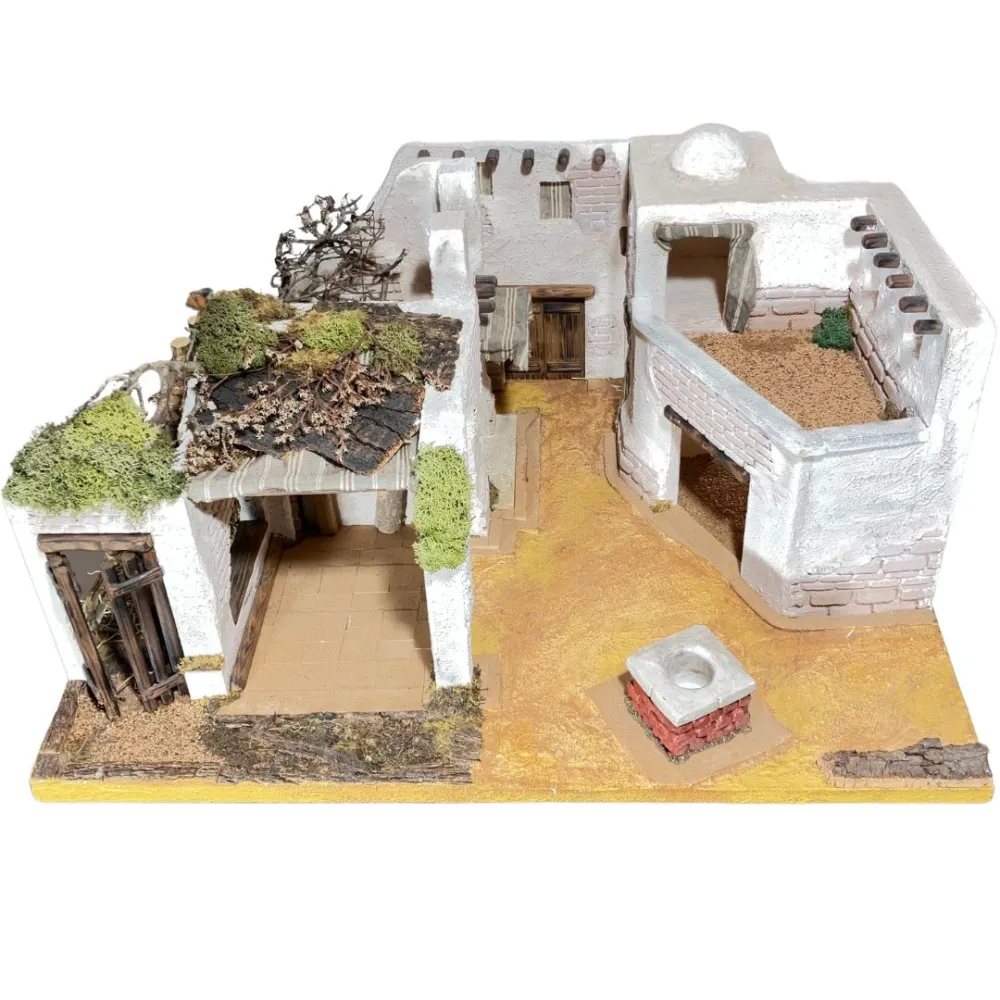 Palestinian Village with 220 V Lights for 8 cm Nativity Figures