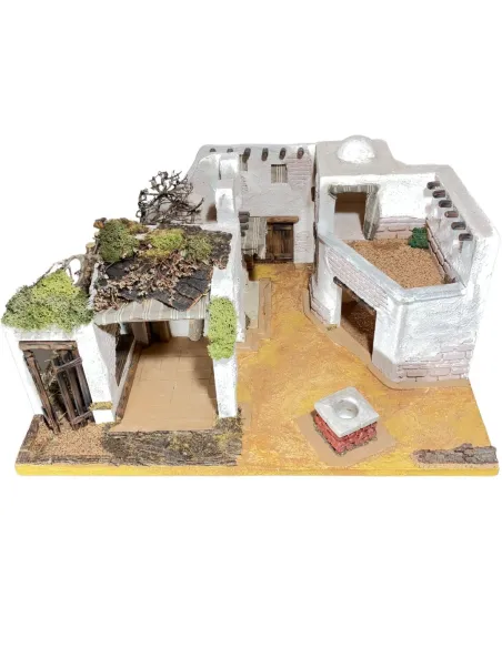 Palestinian Village with 220 V Lights for 8 cm Nativity Figures