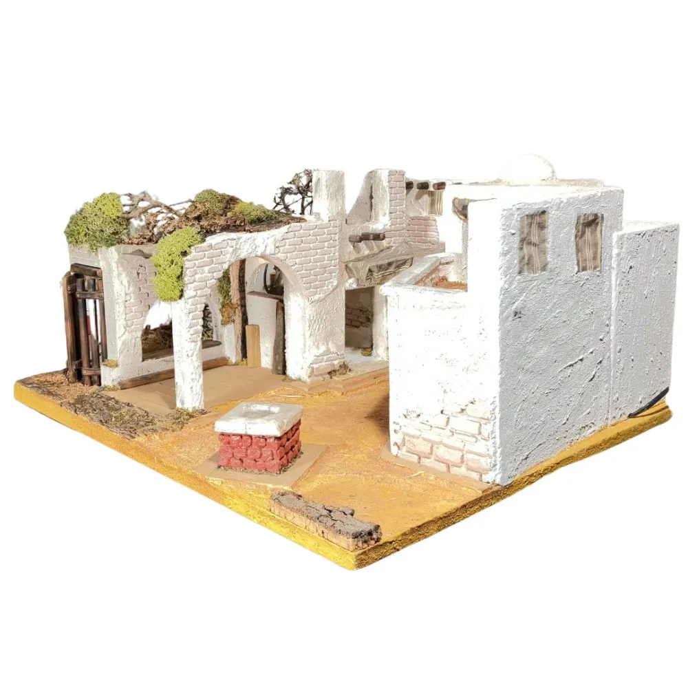 Palestinian Village with 220 V Lights for 8 cm Nativity Figures