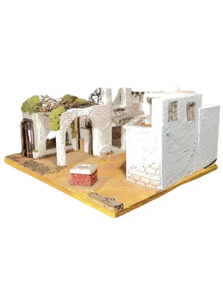 Palestinian Village with 220 V Lights for 8 cm Nativity Figures