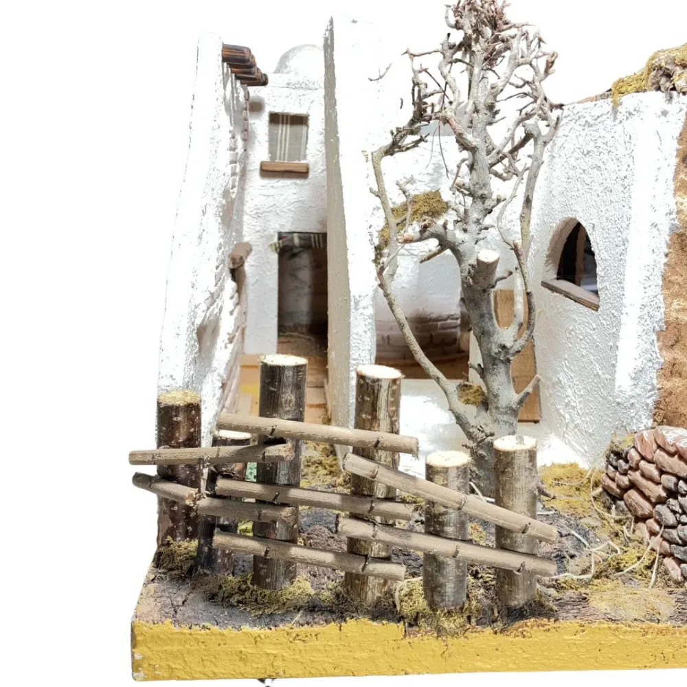 Palestinian Village with 220 V Lights for 8 cm Nativity Figures