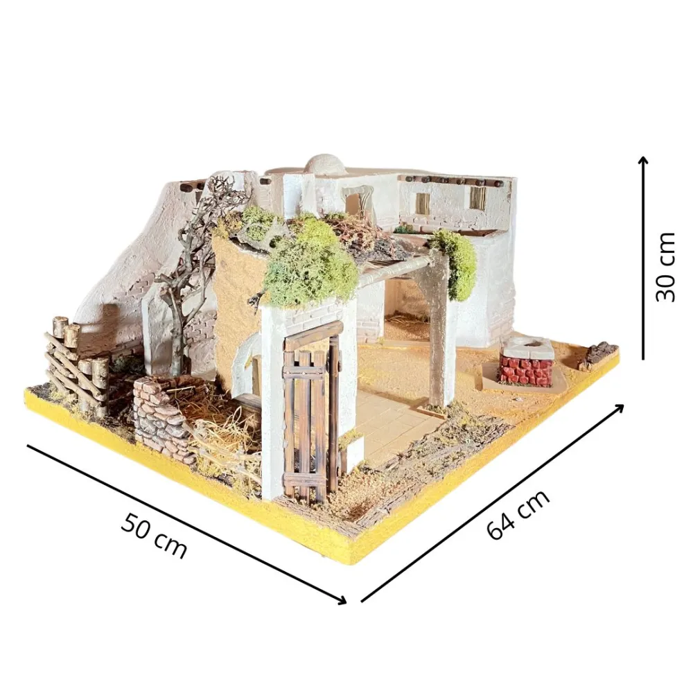 Palestinian Village with 220 V Lights for 8 cm Nativity Figures