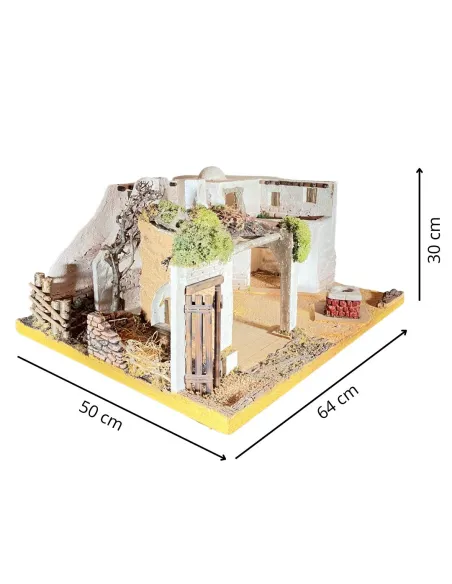 Palestinian Village with 220 V Lights for 8 cm Nativity Figures