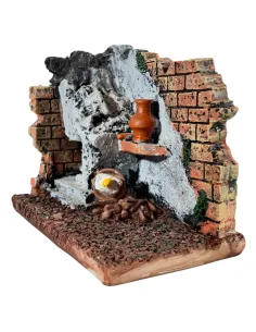 Ambientazione camino in resina per statue da 6-8 cm