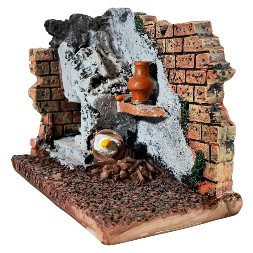 Resin Fireplace Setting for 6–8 cm Nativity Figures