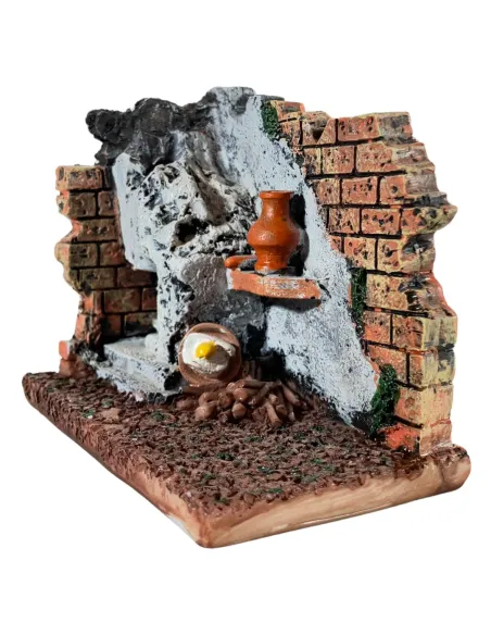 Ambientazione camino in resina per statue da 6-8 cm