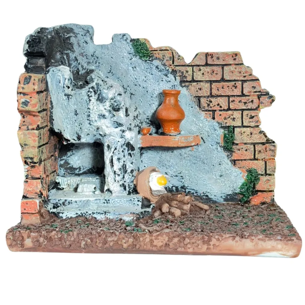 Resin Fireplace Setting for 6–8 cm Nativity Figures