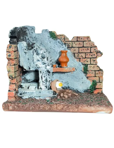 Ambientazione camino in resina per statue da 6-8 cm