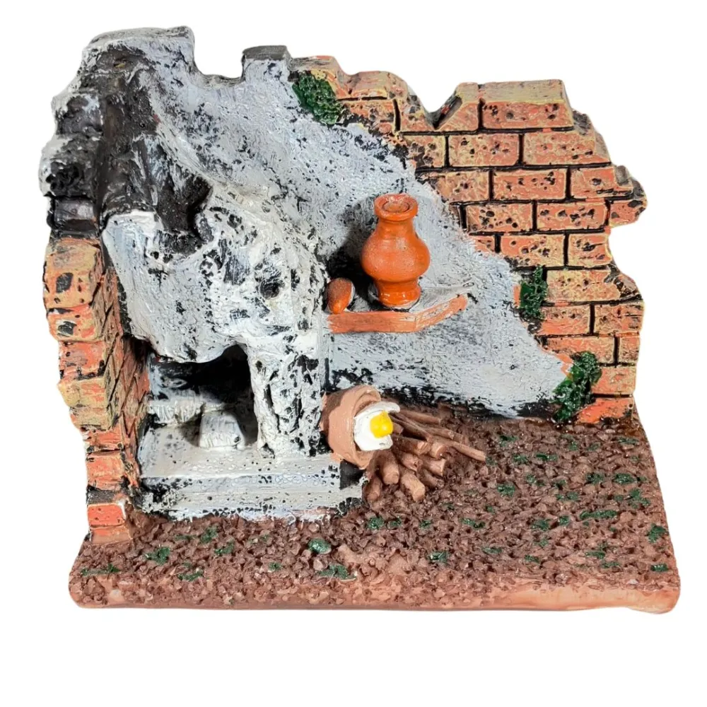 Resin Fireplace Setting for 6–8 cm Nativity Figures