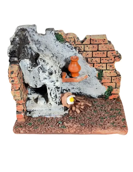 Ambientazione camino in resina per statue da 6-8 cm