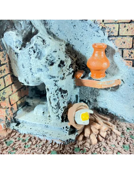 Ambientazione camino in resina per statue da 6-8 cm