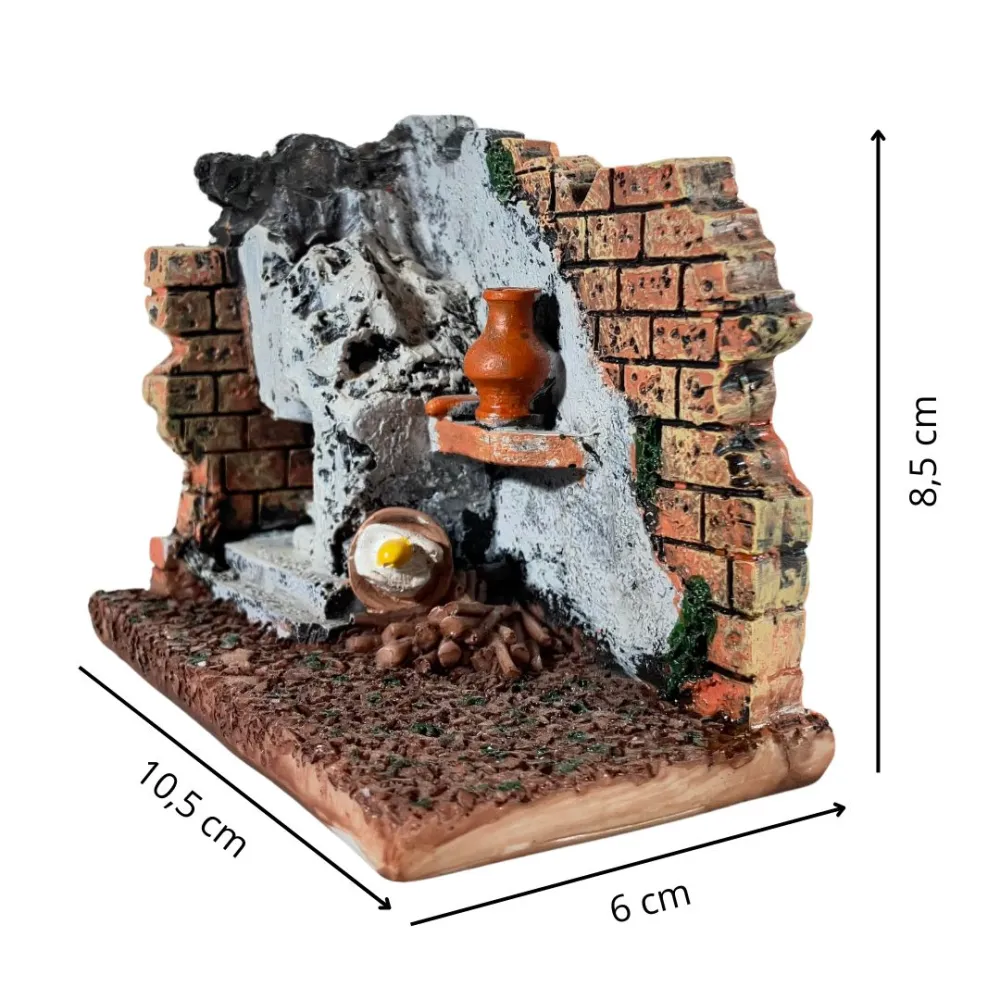 Resin Fireplace Setting for 6–8 cm Nativity Figures