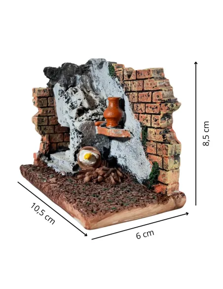 Ambientazione camino in resina per statue da 6-8 cm