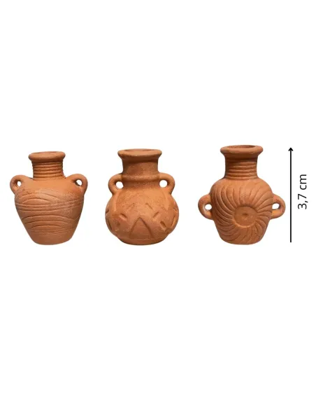 Set of 3 Decorated Terracotta Amphorae for 20 cm Nativity Figures