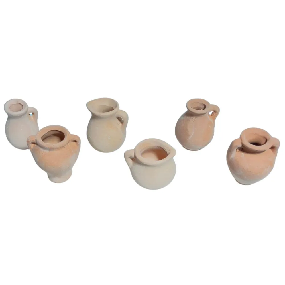 Set of 6 Terracotta Amphorae for 20 cm Nativity Figures