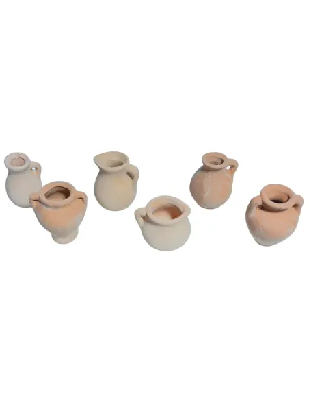 Set of 6 Terracotta Amphorae for 20 cm Nativity Figures