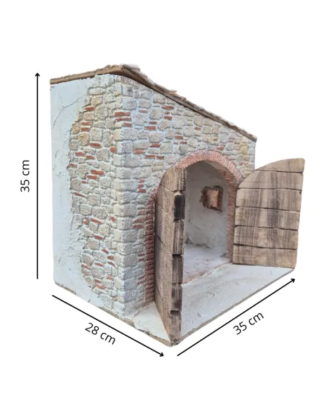 Ambientazione per bottega o Natività popolare per statue da 20 cm