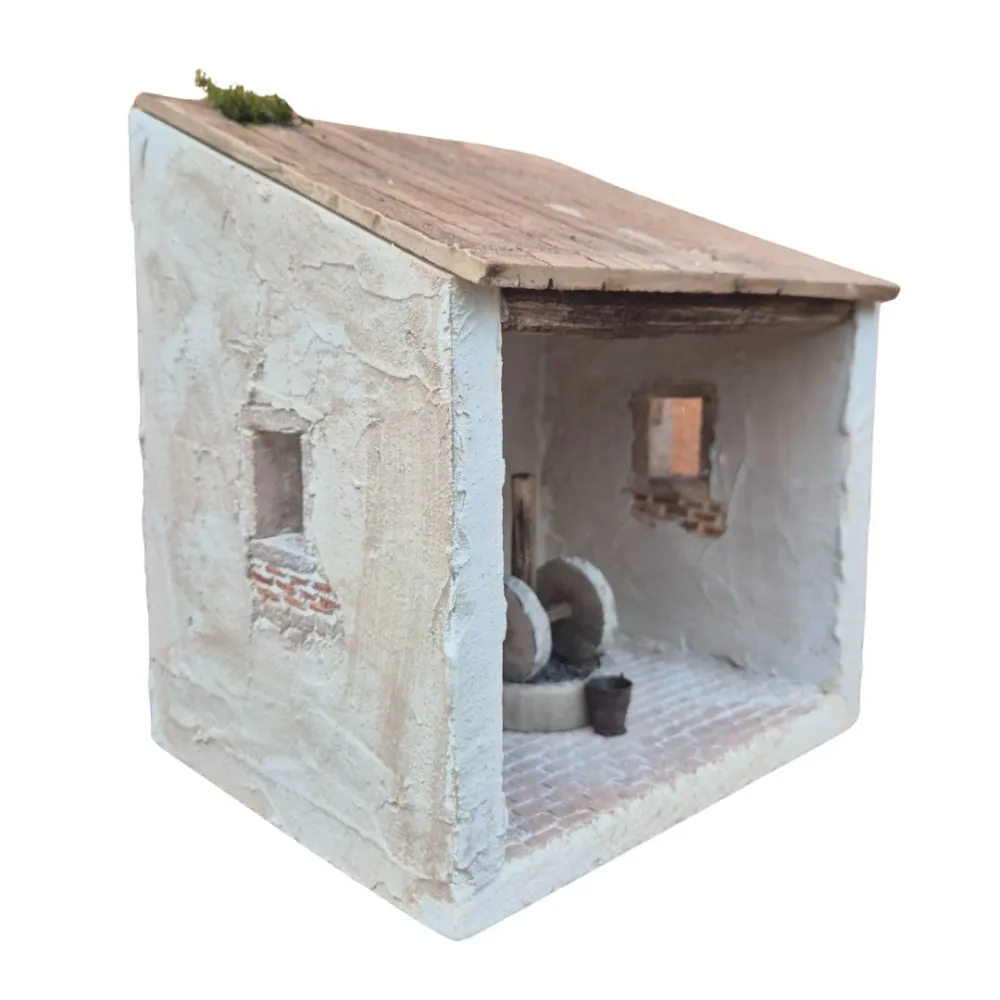 Polystyrene Olive Mill Setting for 10 cm Nativity Figures