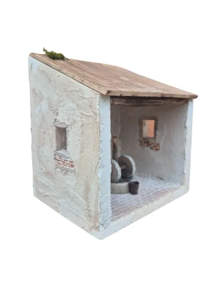 Polystyrene Olive Mill Setting for 10 cm Nativity Figures